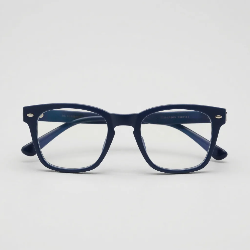 Workday blue-light glasses on a pale background